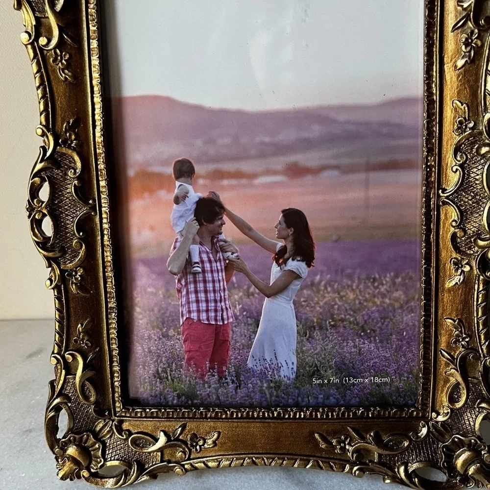 Elegant Gold Ornate lace  Picture Frame for 5”x7” photo
